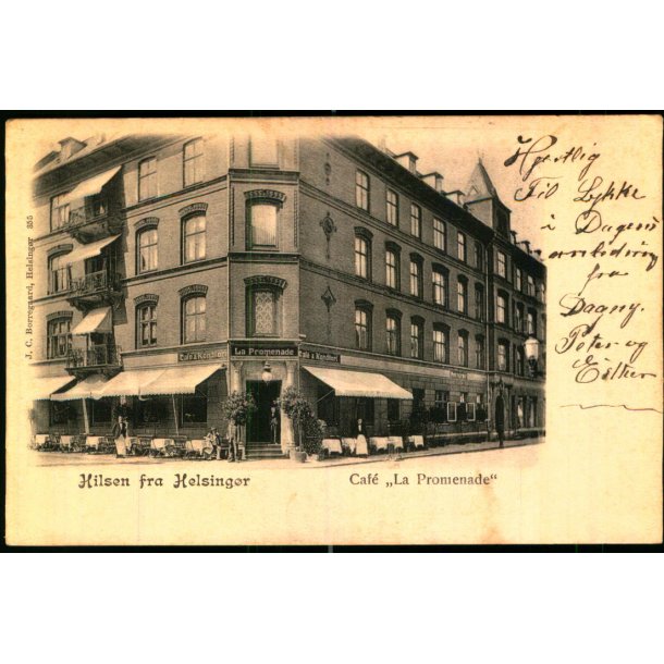 Hilsen fra Helsing�r - Cafe "La Promenade" - J.C. Borregaard 355 - Ubrugt