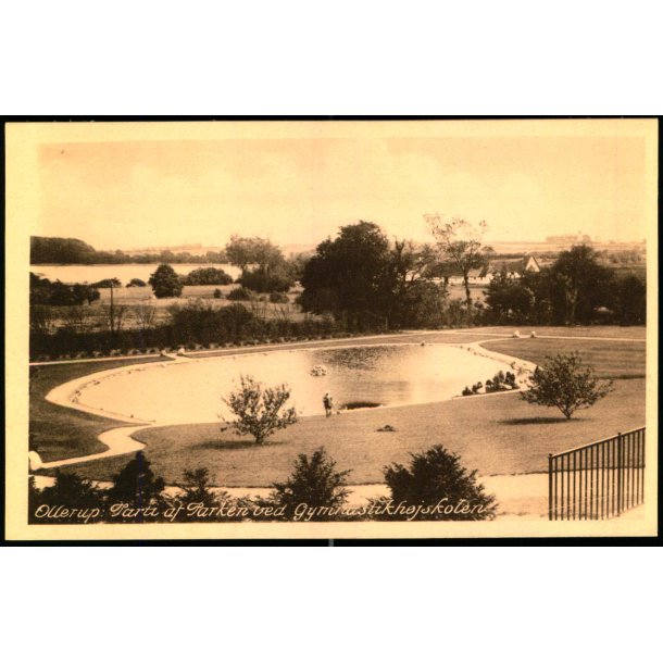 Ollerup - Parti af Parken ved Gymnastikh�jskolen - V.M. Nielsen u/n  - Ubrugt