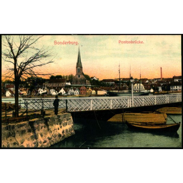 Sonderborg - Pontonbr�cke - Verlag Th. Lau 1011 - Ubrugt