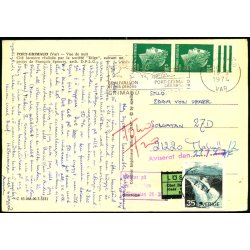 Efterporto - Postkort fra Frankrig til Sverige 19 - 9 - 1974 