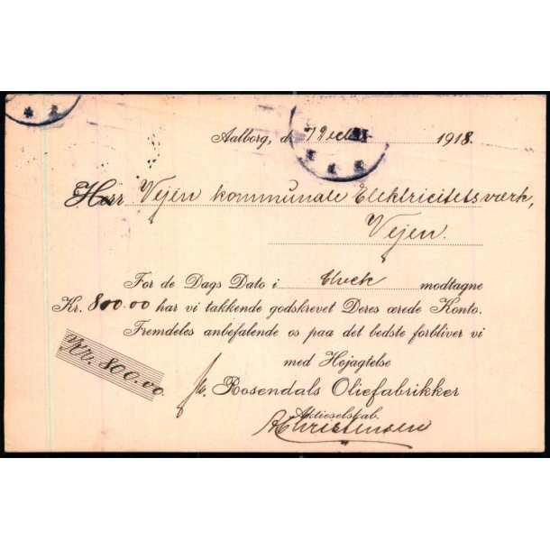 Rosendals Oliefabrikker - Aalborg  - u/n - Brugt