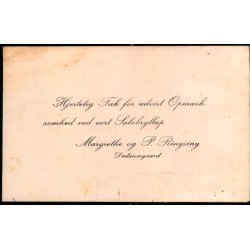 Takkekort - S�lvbryllup - Margrethe og P. Ringsing - D�dmosegaard - u/n - Ubrugt