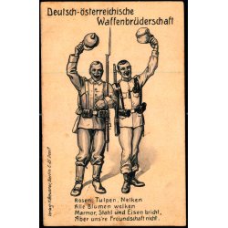 Feldpost - Dusseldorf  9 - 12 -15 - Til Saarlosis - Billedside : Deutsch-sterrichische Waffebrder.