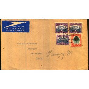 Luftpost Brev fra Syd Afrika til Sverige - 29 - 12 - 50