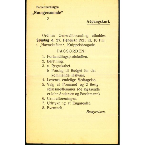 Parcelforeningen Nragersminde - Kbh.K  - u/n - Brugt.