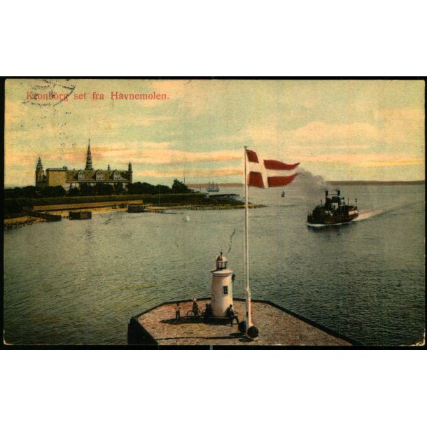 Kronborg set fra Havnemolen - No. 1003 - Brugt