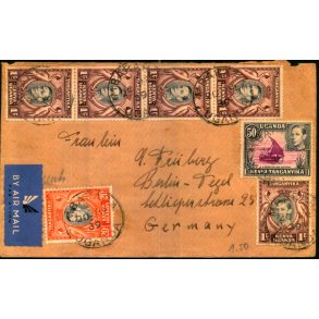 Luftpost Brev fra Uganda til Tyskland - 20 - 3 - 39