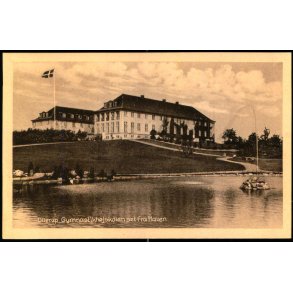 Ollerup - Gymnastikh�jskolen set fra Haven -  Brydegaards Bogh. 63918 - Ubrugt