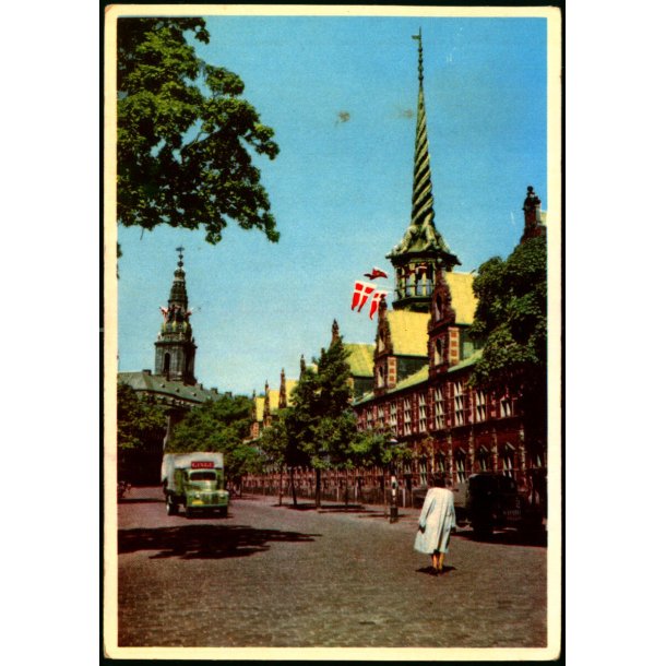 K�benhavn - B�rsen og Christiansborg Slot - Rudolf Olsen u/n
