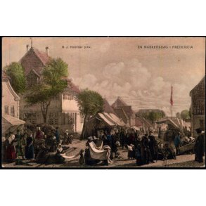 En Markedsdag i Fredericia - H.J. Hammer Pinx - W&M u/n - Brugt