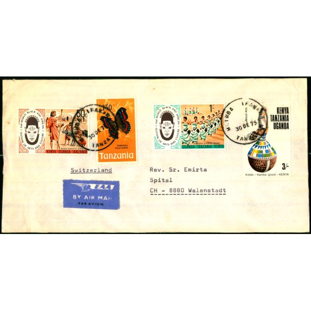 Luftpost Brev fra Tanzania til Schweitz - 30 - 12 - 75