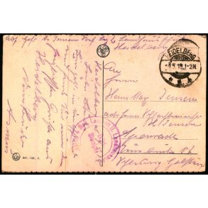 Feldpost - Heidelberg  4 - 5 - 18  - Til  Apenrade - Billedside : Arlon