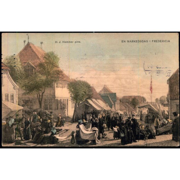 En Markedsdag i Fredericia - H.J. Hammer Pinx - W&M u/n - Brugt