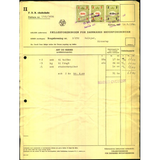F.D.B. - Chokolade - 1954