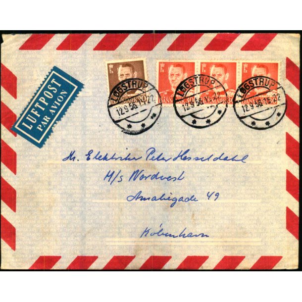 Luftpost Brev fra Lgstrup til Kbenhavn - 12 - 9 - 56