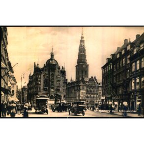 K�benhavn - Amagertorv med Nikolaikirken - K�benhavns Telefon Kiosker u/n - Ubrug - Har v�ret kl�bet