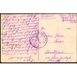 Feldpost - Brifestempel  4 - 2 -17 - Til Nord- Schl. - Billedside : Hartmannsweilerkopf.