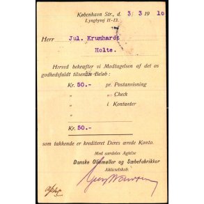 Danske Oliemller og Sbefabrikker - Kbh.K  - u/n - Brugt.