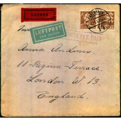 Luftpost Expres Brev fra Danmark til England - 13 - 5 - 47
