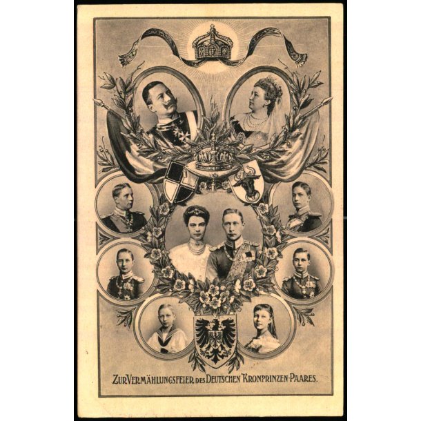 Kaiser Wilhelm II med Familie - 1303/1 - Ubrugt