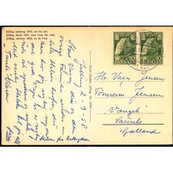 Jelling omkring 1850 - set fra �st - Turist Kiosken 14330 - Brugt