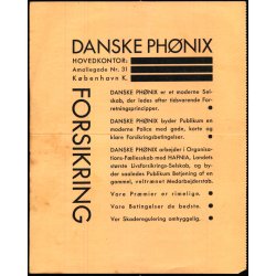 Danske Ph�nix - Pr�miekvittering - 1937