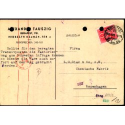 Censurpostkort fra Ungarn   9 - 6 - 41 - Til Kbenhavn