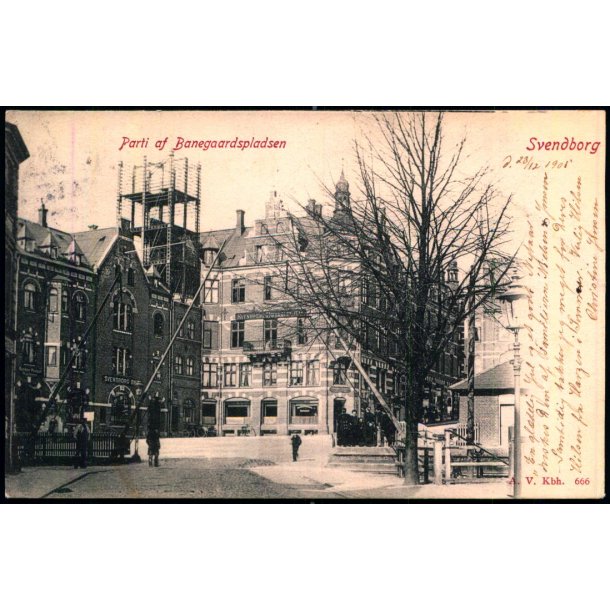 Svendborg - Parti af Banegaardspladsen - A.V. 666 - Brugt