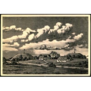 Jelling omkring 1850 - set fra �st - Turist Kiosken 14330 - Brugt