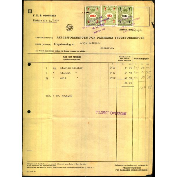 F.D.B. - Chokolade - 1952
