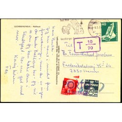 Efterporto - Postkort til Virum 9-3- 77  - 