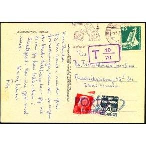 Efterporto - Postkort til Virum 9-3- 77  - 