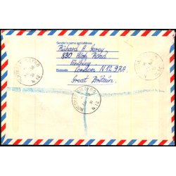 Luftpost Rekommanderet Brev fra England til Danmark - 30 - 3 - 91