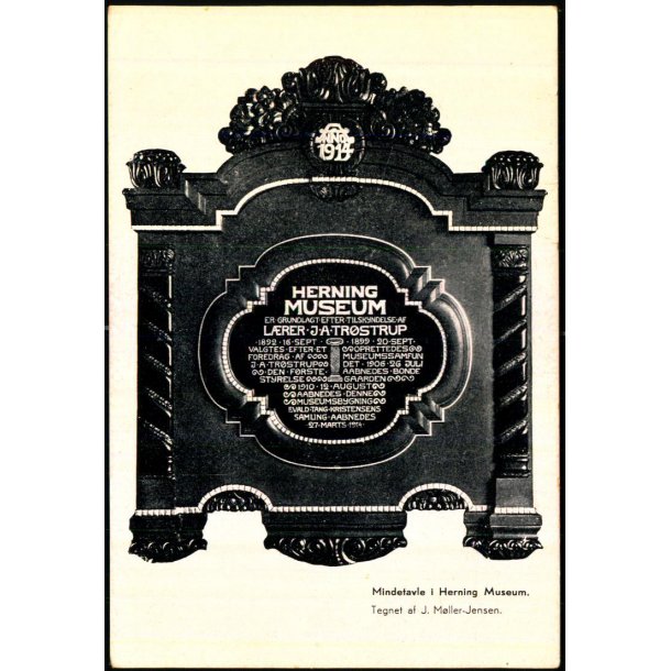 Mindetavle i Herning Museum  - u/n - Ubrugt