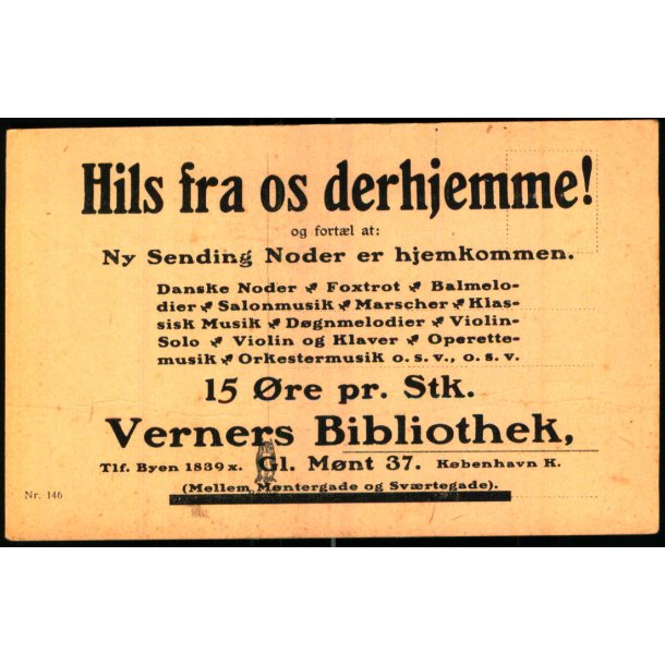 Verners Bibliotek - Gl. M�nt 37 - 146 - Ubrugt