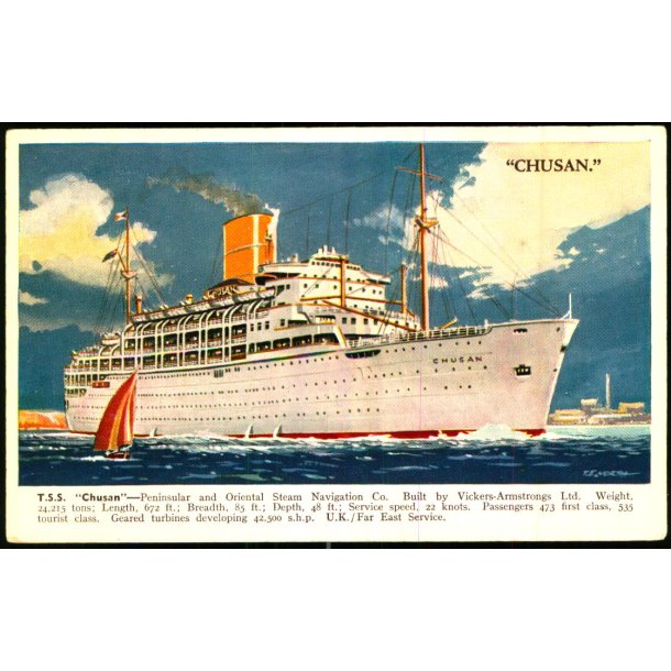 T.S.S. Chusan - Vallentine u/n - Ubrugt