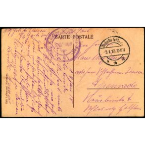 Feldpost - Deutshe Feldpost  9 - 1 - 18  - Til  Apenrade - Billedside : Habay-la-Vielle