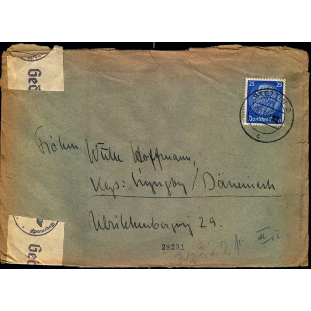 Censurbrev fra Tyskland  28 - 11 - 41 - Til Kgs. Lyngby