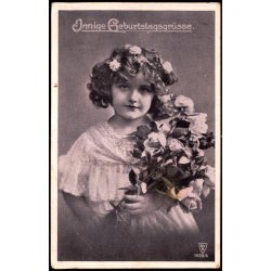 Feldpost - Deutshe Feldpost  24 - 3 - 18  - Til  Apenrade - Billedside : Geburtsstagsgrussen