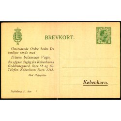 Frisers belssede Vogn. fra Kbenhavns Godsbanegaard - Kbh.K  - u/n - Ubrugt