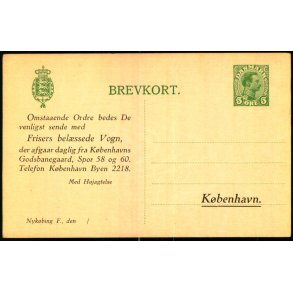 Frisers belssede Vogn. fra Kbenhavns Godsbanegaard - Kbh.K  - u/n - Ubrugt