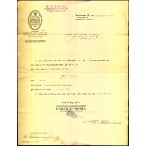 Danske Ph�nix - brandforsikring - 1933