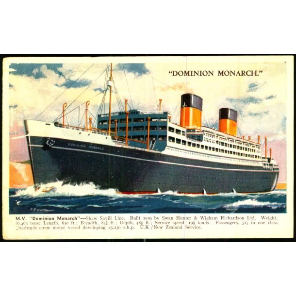 M.V. Dominion Monarch - Vallentine u/n - Ubrugt