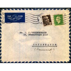 Luftpost Brev fra Frankrig til Danmark - 19 - 9 - 43