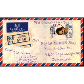 Luftpost Rekommanderet Brev fra Indien til Danmark - 12 - 2 79