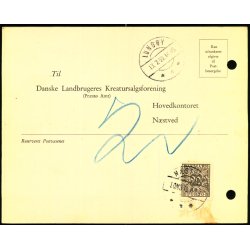 Efterporto - Tryksagskort fra Nstved  17 - 7- 59