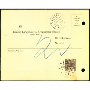 Efterporto - Tryksagskort fra Nstved  17 - 7- 59