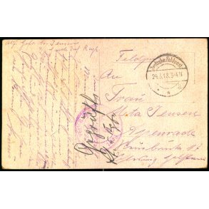 Feldpost - Deutshe Feldpost  24 - 3 - 18  - Til  Apenrade - Billedside : Geburtsstagsgrussen