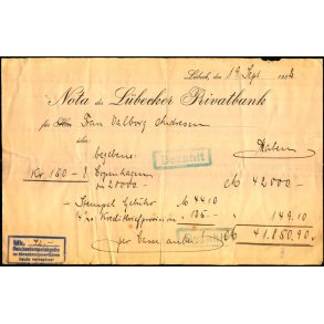 L�becker Privatbank - 1922