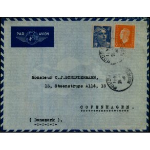 Luftpost Brev fra Frankrig til Danmark - 24 - 1 - 46